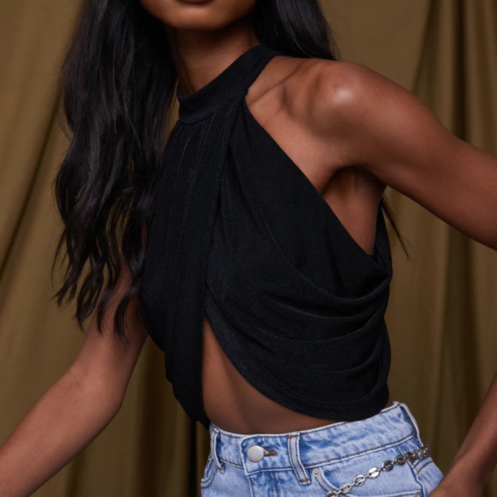 Drape halter top